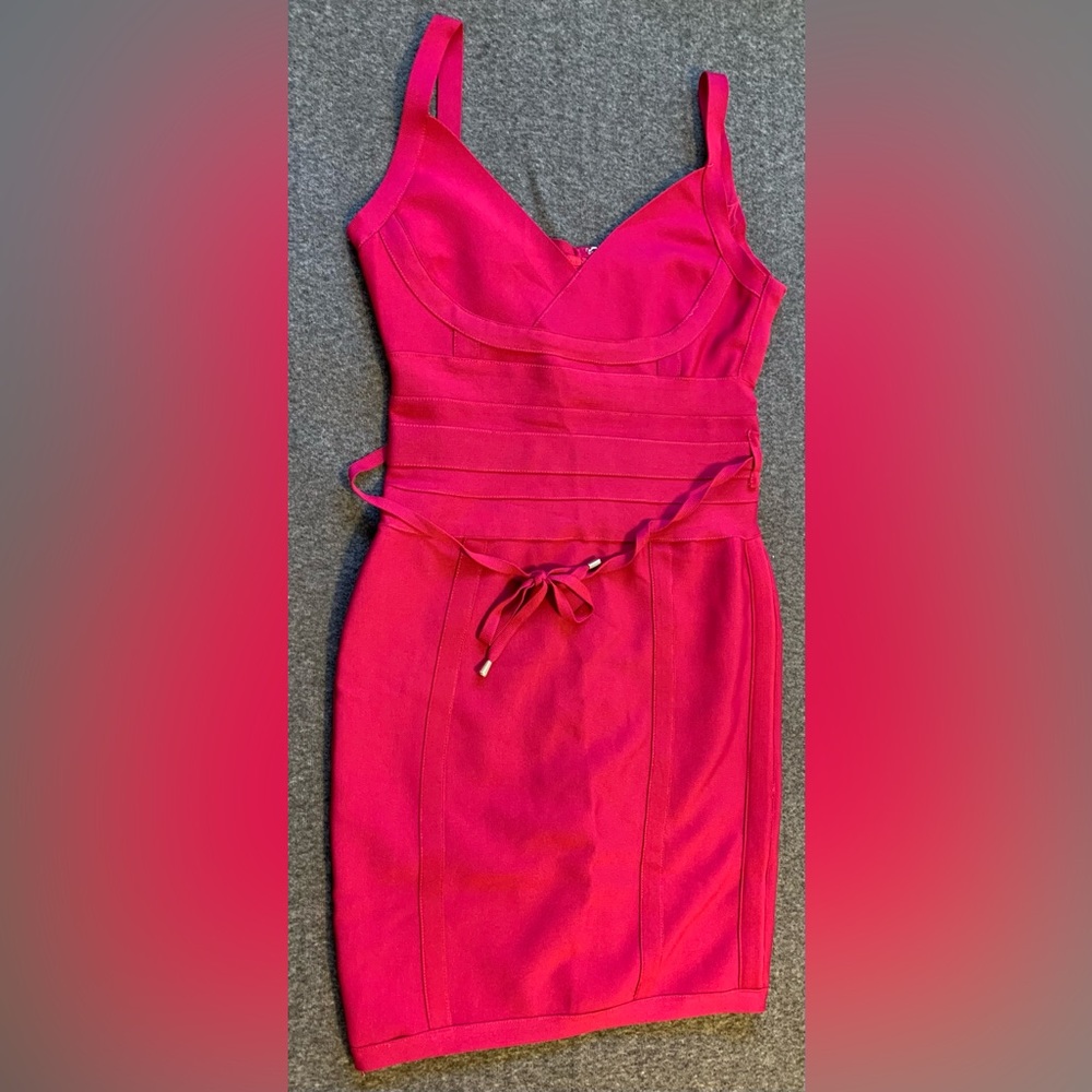 Fuchsia color Bandage Dress